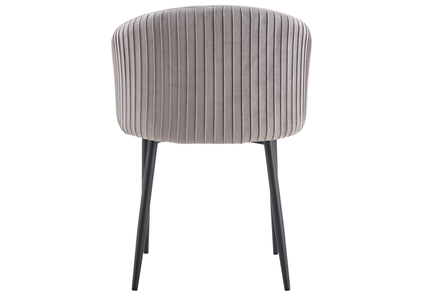 Chaise salle manger velours gris pieds noir - Sora x2