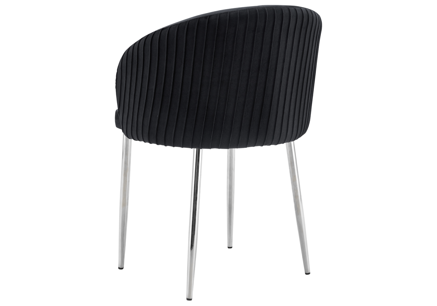 Chaise salle manger velours noir pieds chromé - Sora x2