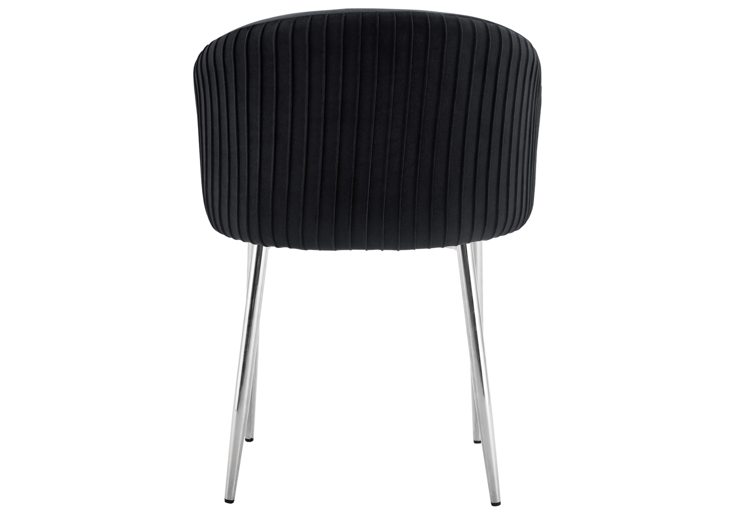 Chaise salle manger velours noir pieds chromé - Sora x2