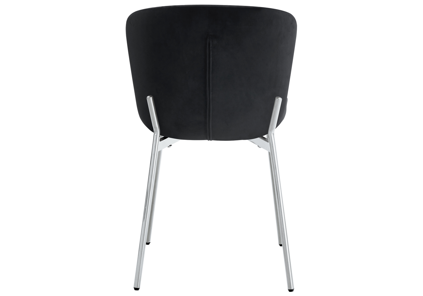 Chaise salle manger velours noir pieds chromé - Vesta x4