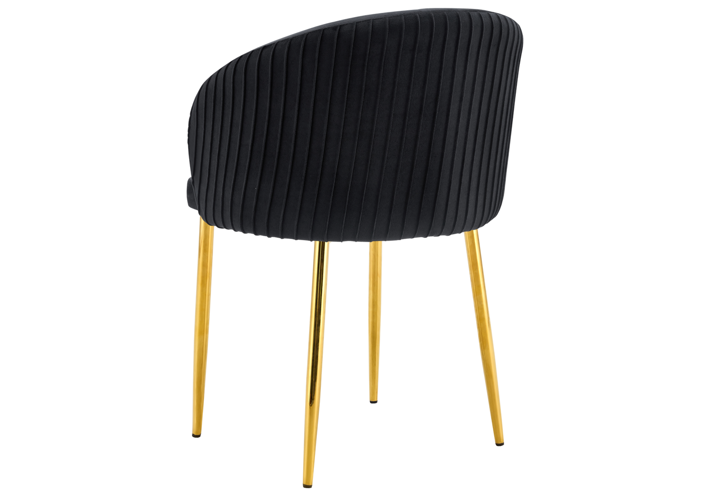 Chaise salle manger velours noir pieds doré - Sora x2