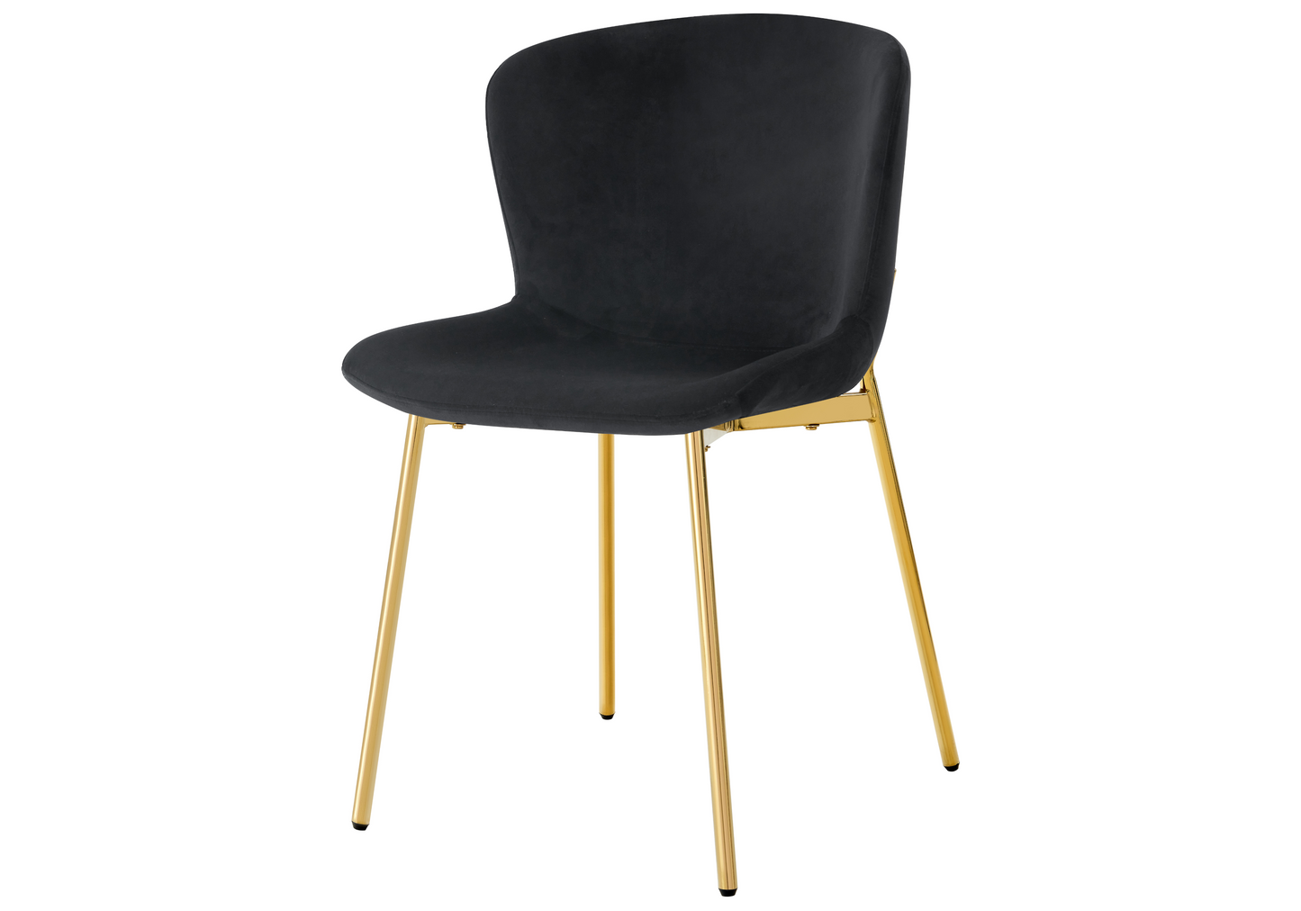 Chaise salle manger velours noir pieds doré - Vesta x4