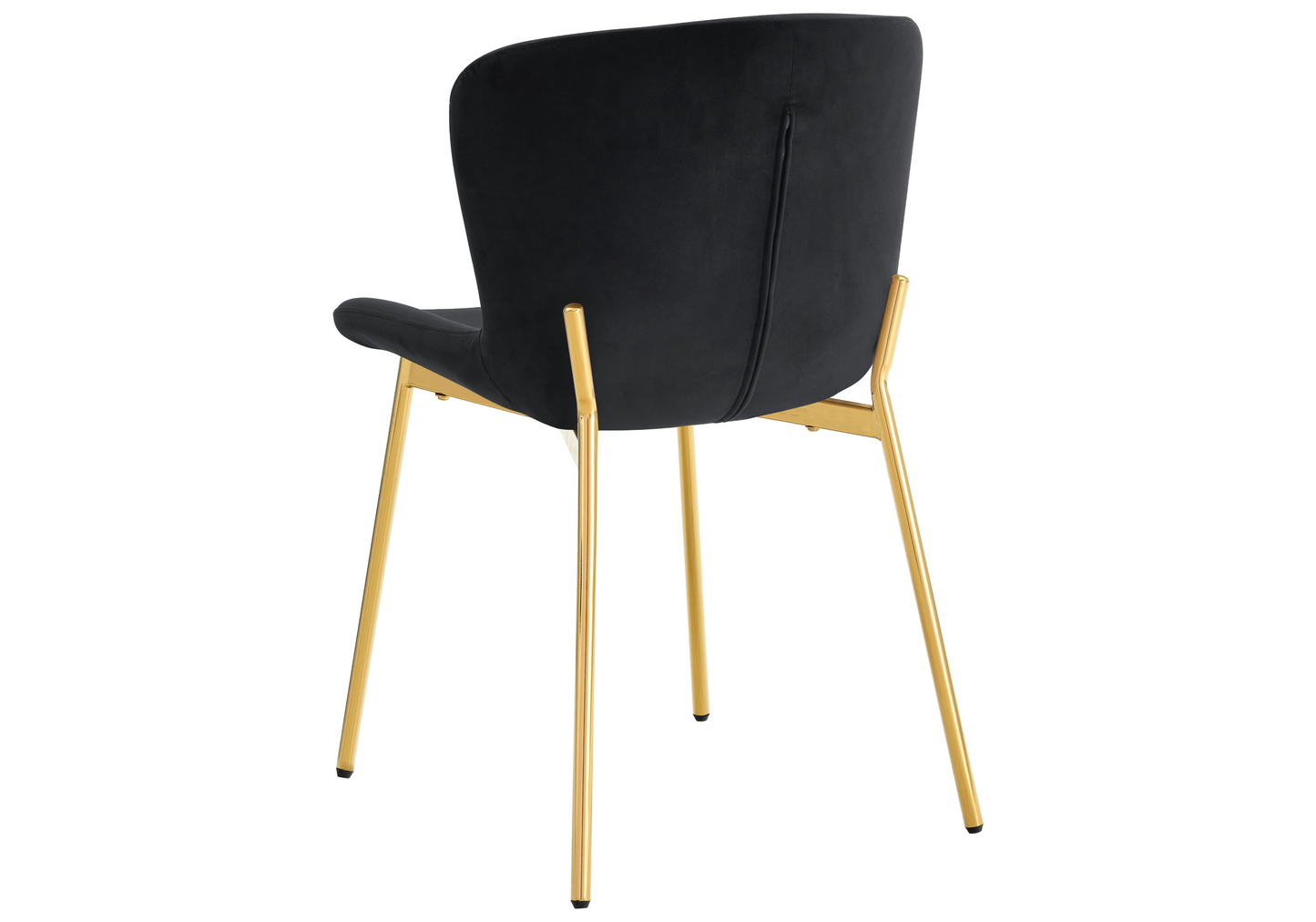 Chaise salle manger velours noir pieds doré - Vesta x4