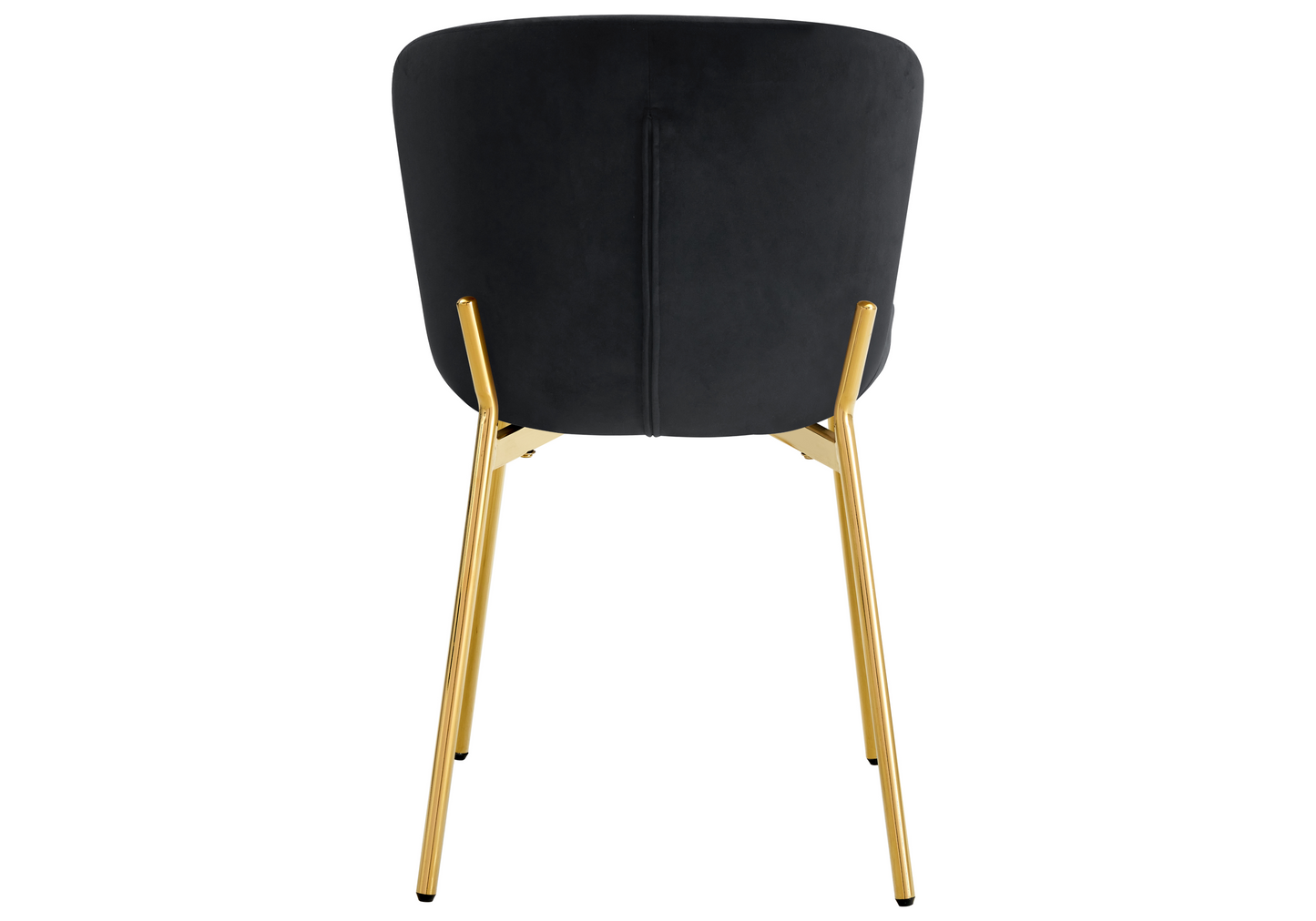 Chaise salle manger velours noir pieds doré - Vesta x4