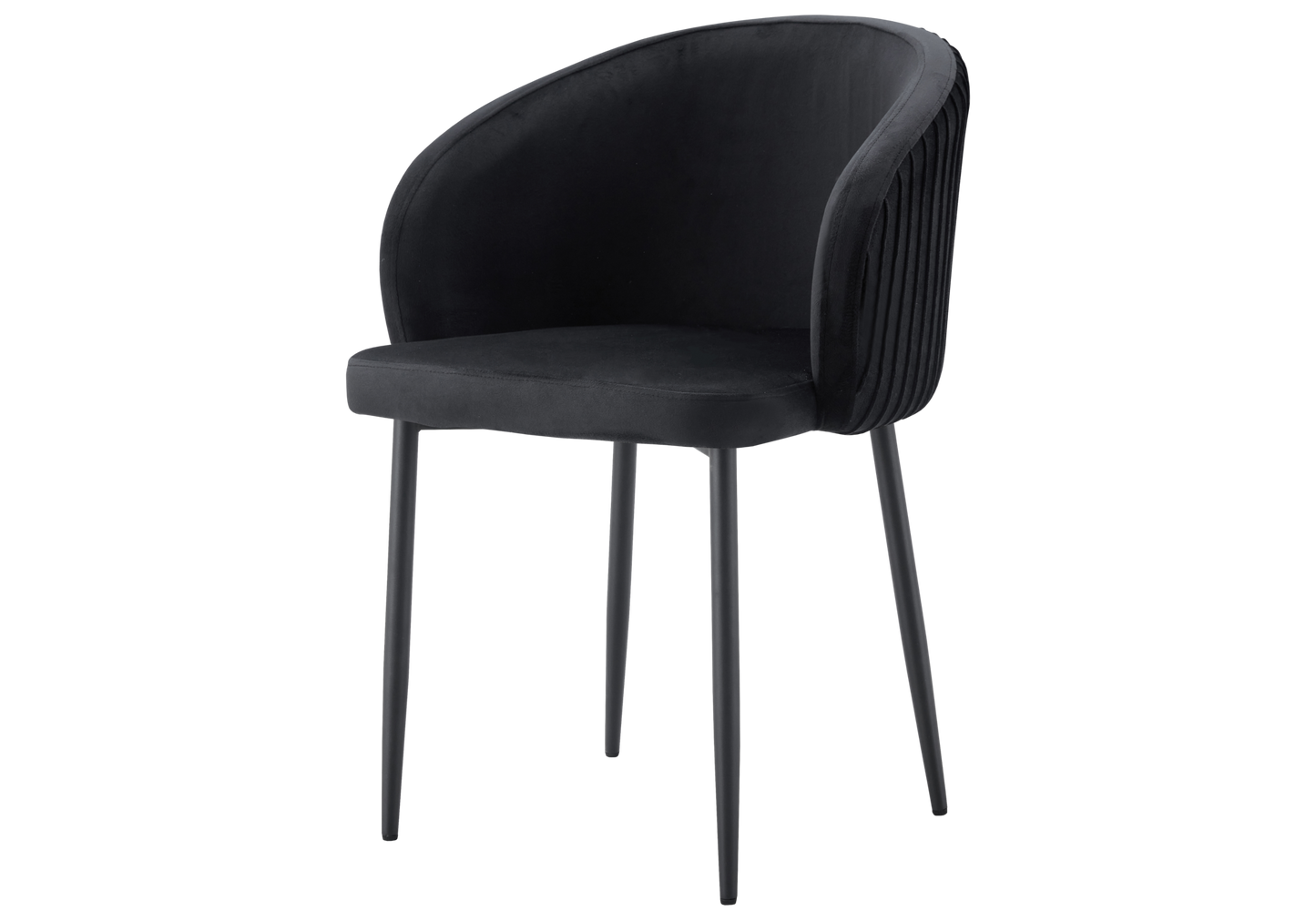 Chaise salle manger velours noir pieds noir - Sora x2