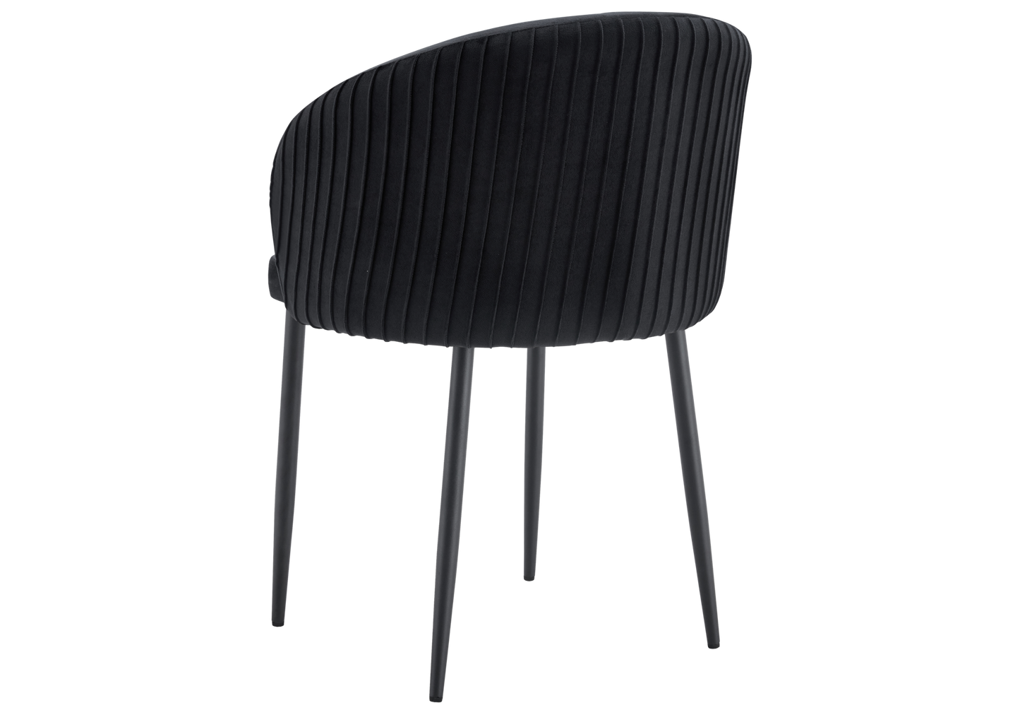 Chaise salle manger velours noir pieds noir - Sora x2