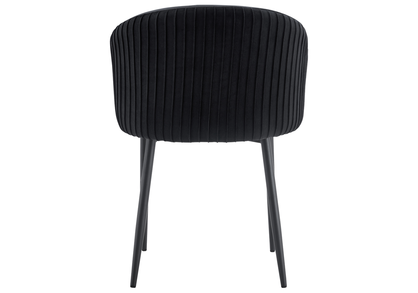 Chaise salle manger velours noir pieds noir - Sora x2