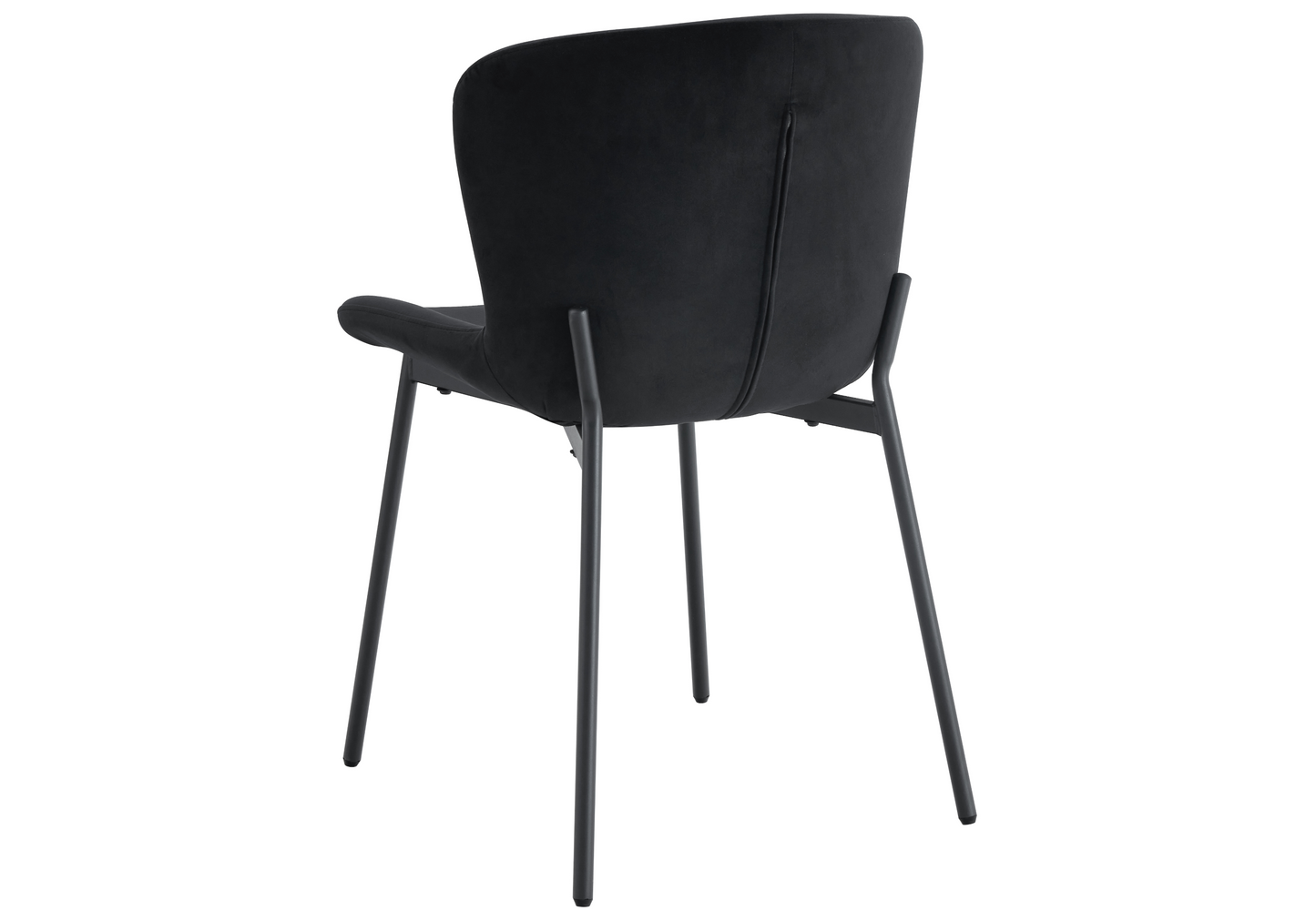 Chaise salle manger velours noir pieds noir - Vesta x4
