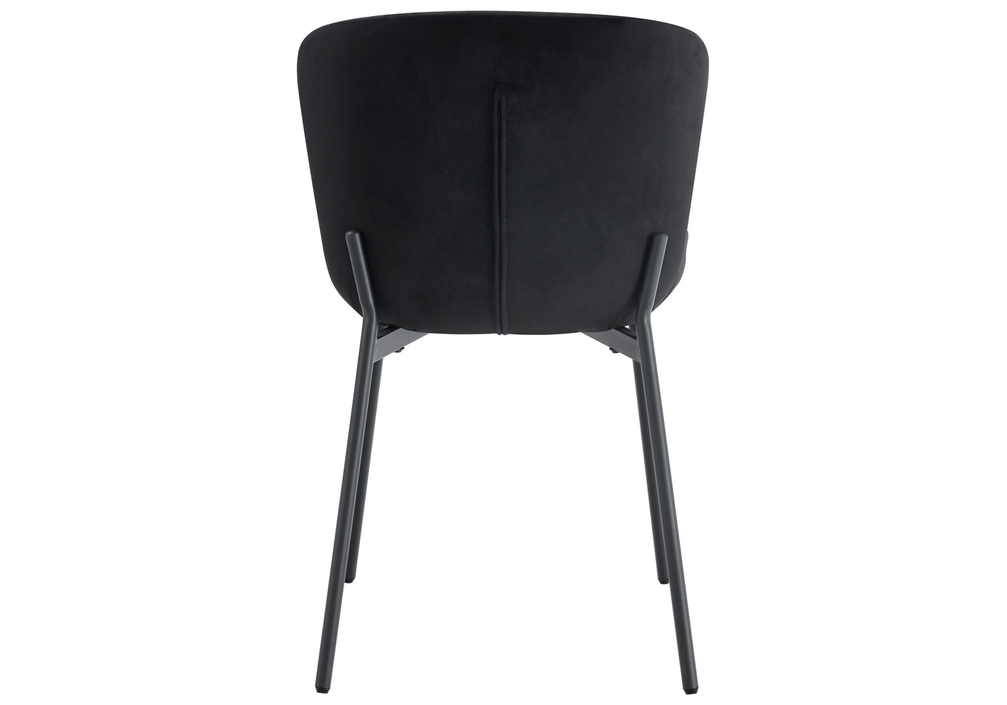 Chaise salle manger velours noir pieds noir - Vesta x4