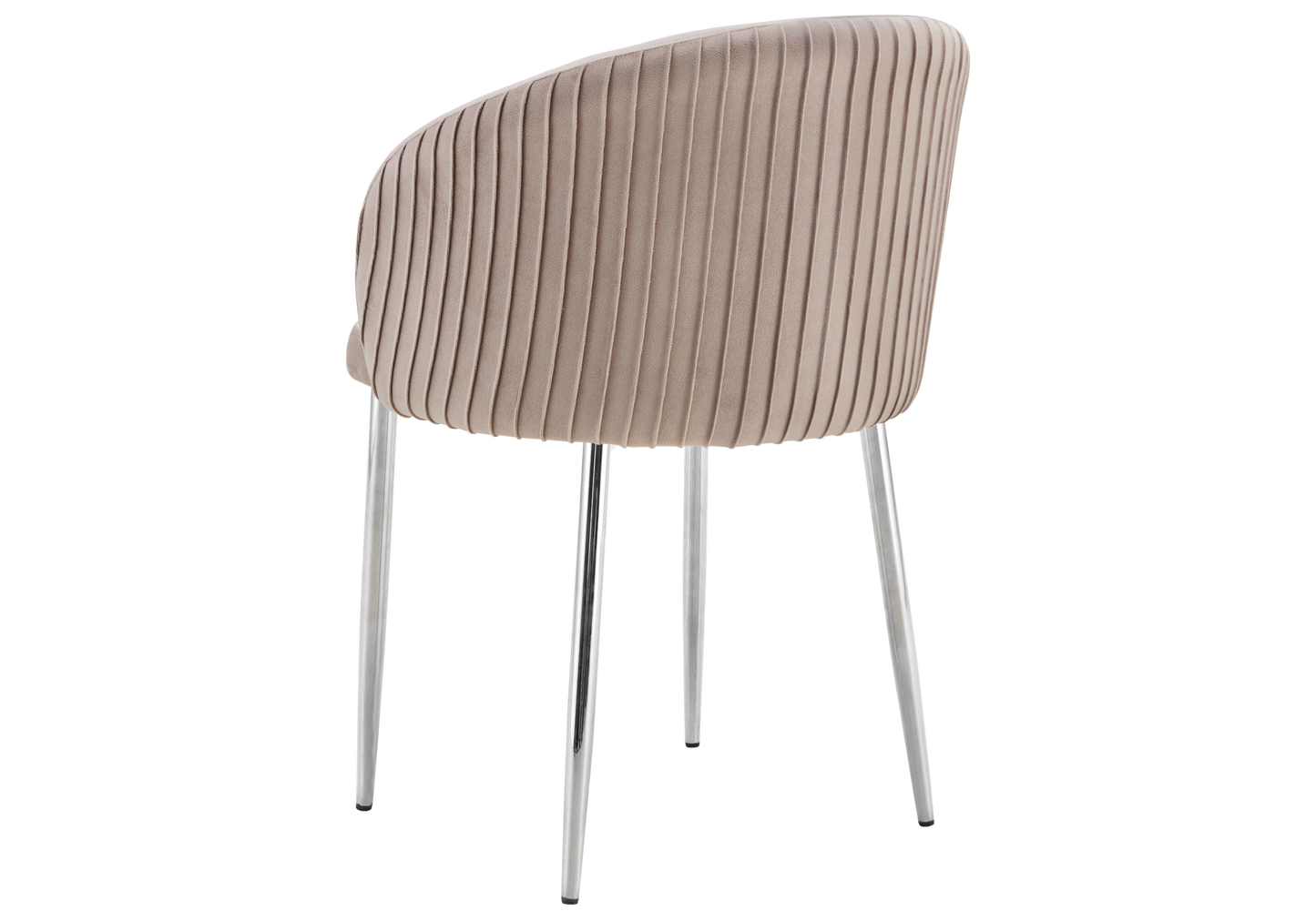 Chaise salle manger velours taupe pieds chromé - Sora x2