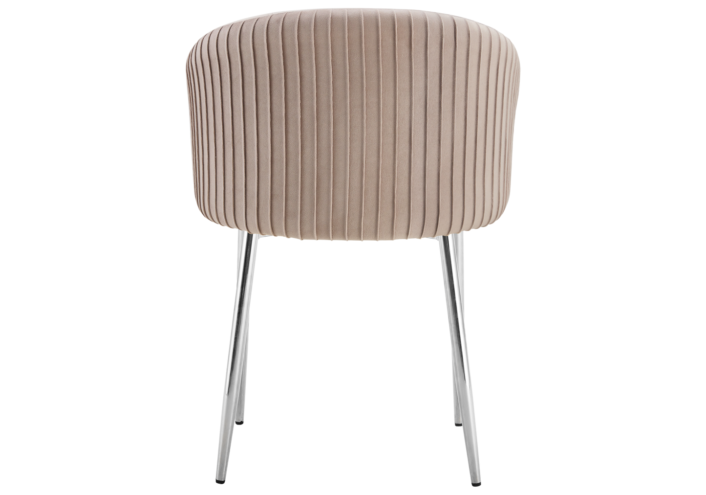 Chaise salle manger velours taupe pieds chromé - Sora x2