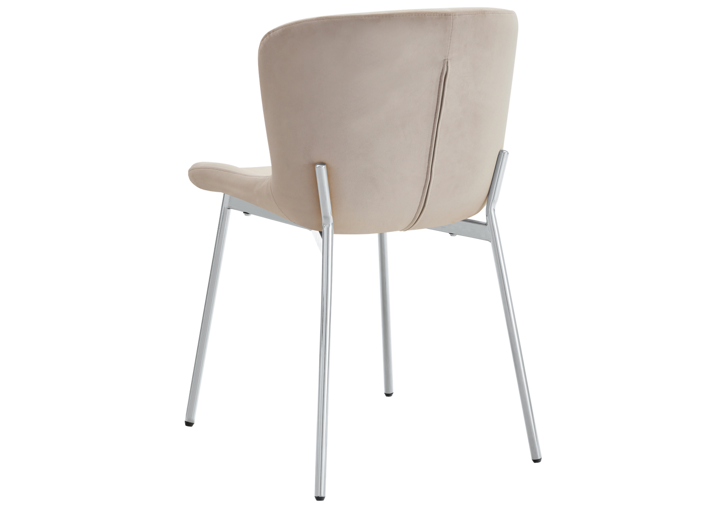 Chaise salle manger velours taupe pieds chromé - Vesta x4