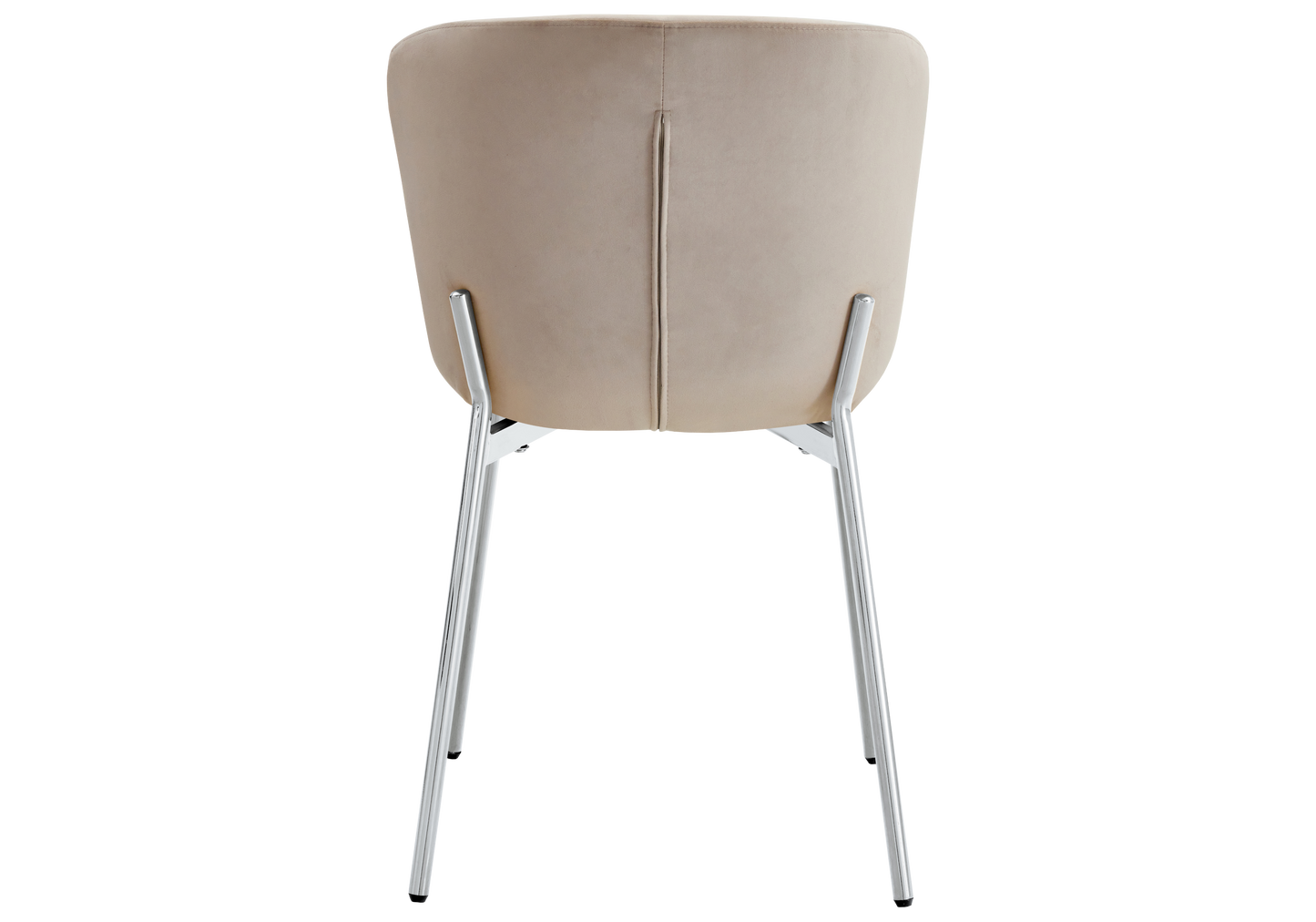 Chaise salle manger velours taupe pieds chromé - Vesta x4