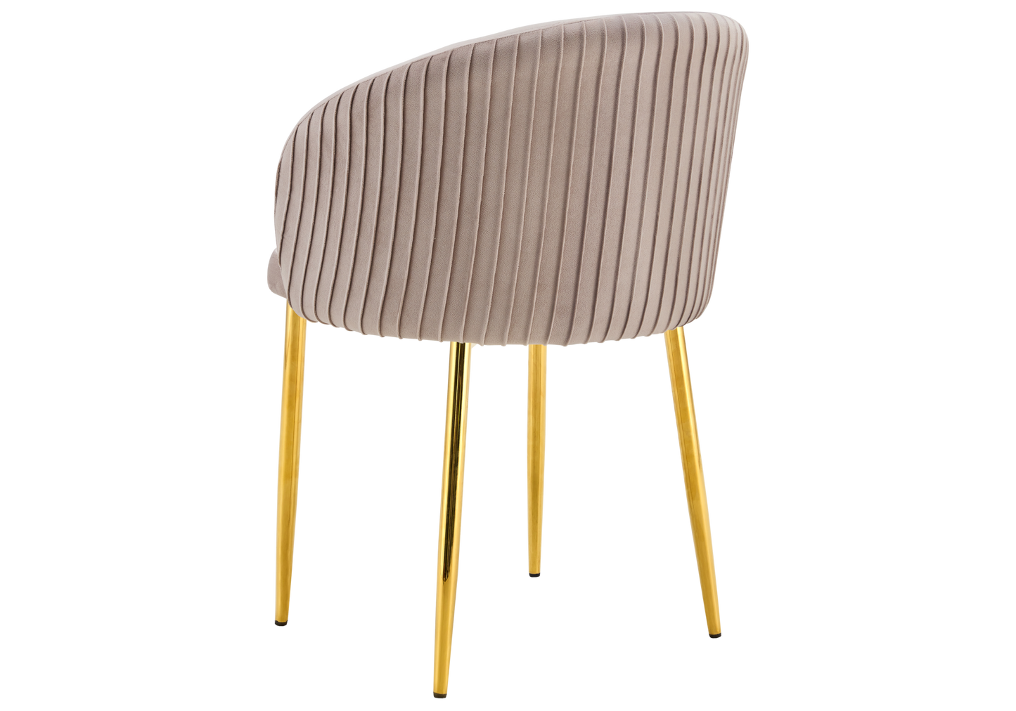 Chaise salle manger velours taupe pieds doré - Sora x2