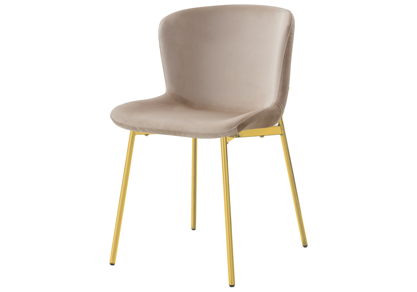 Chaise salle manger velours taupe pieds doré - Vesta x4