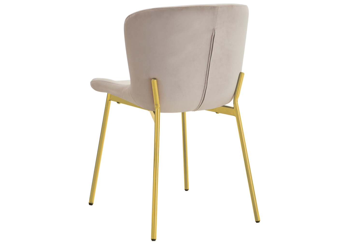 Chaise salle manger velours taupe pieds doré - Vesta x4