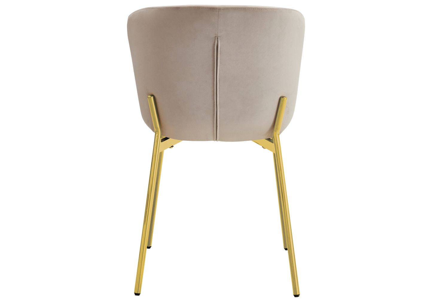 Chaise salle manger velours taupe pieds doré - Vesta x4