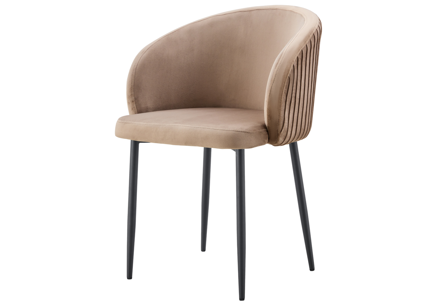 Chaise salle manger velours taupe pieds noir - Sora x2