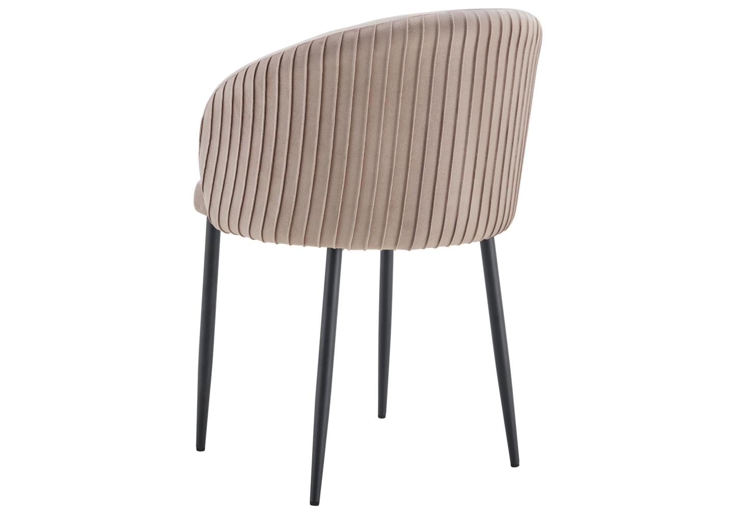 Chaise salle manger velours taupe pieds noir - Sora x2