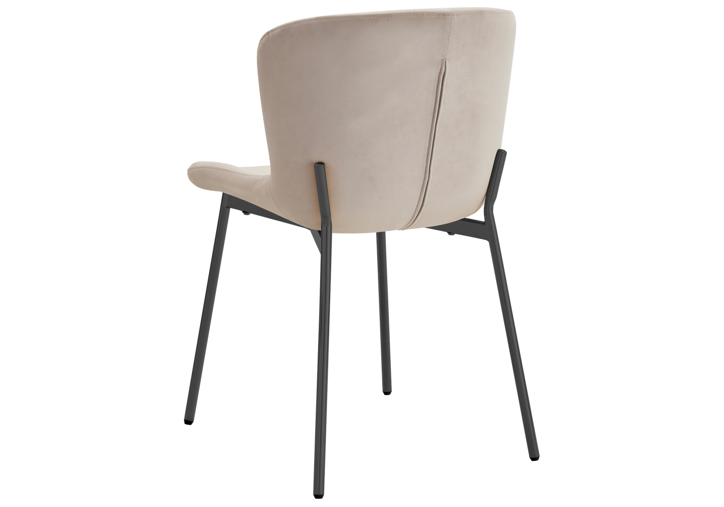 Chaise salle manger velours taupe pieds noir - Vesta x4