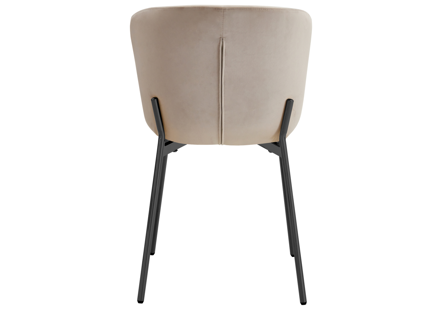 Chaise salle manger velours taupe pieds noir - Vesta x4