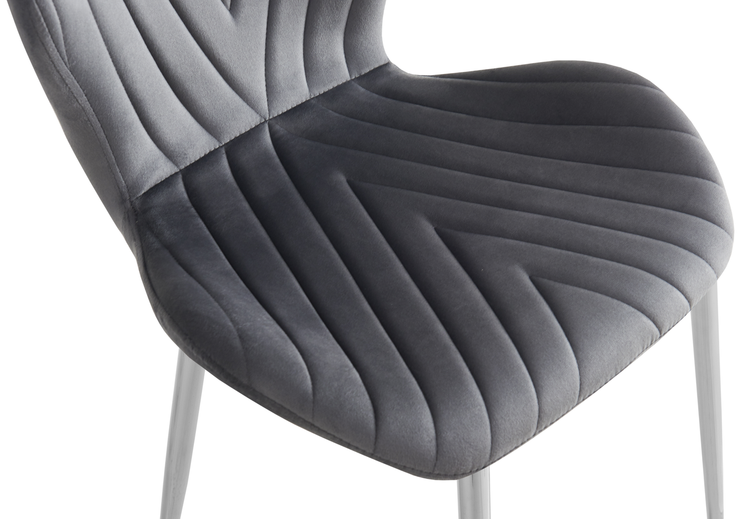 Chaise velours anthracite pieds argent – Syra x4