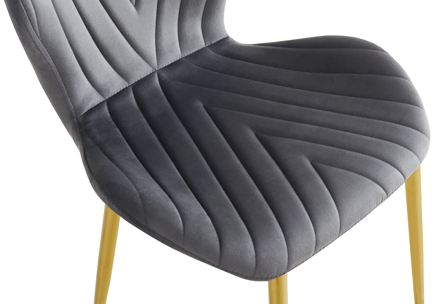 Chaise velours anthracite pieds dorés – Syra x4
