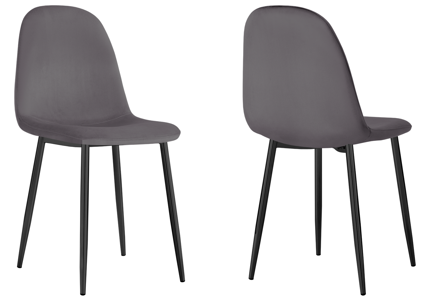 Chaises scandinaves en velours anthracite - Gina x6