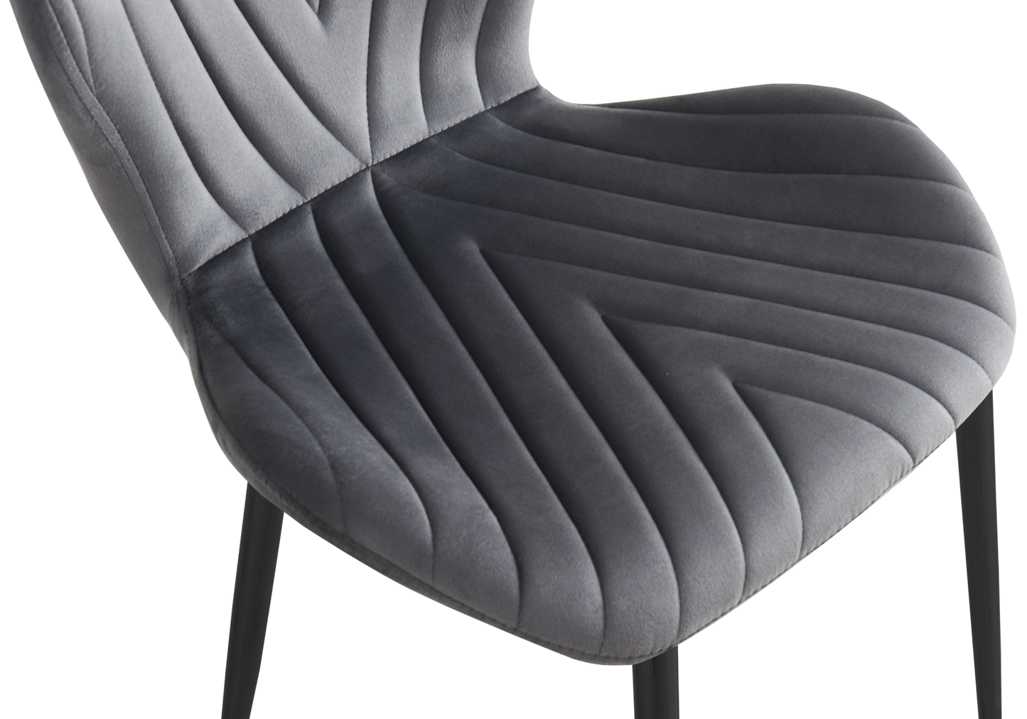 Chaise velours anthracite pieds noirs – Syra x4