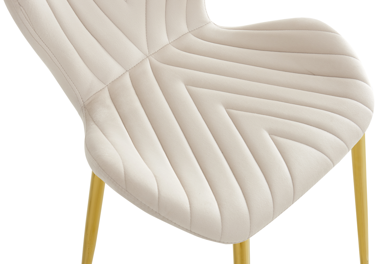Chaise velours beige pieds dorés – Syra x4