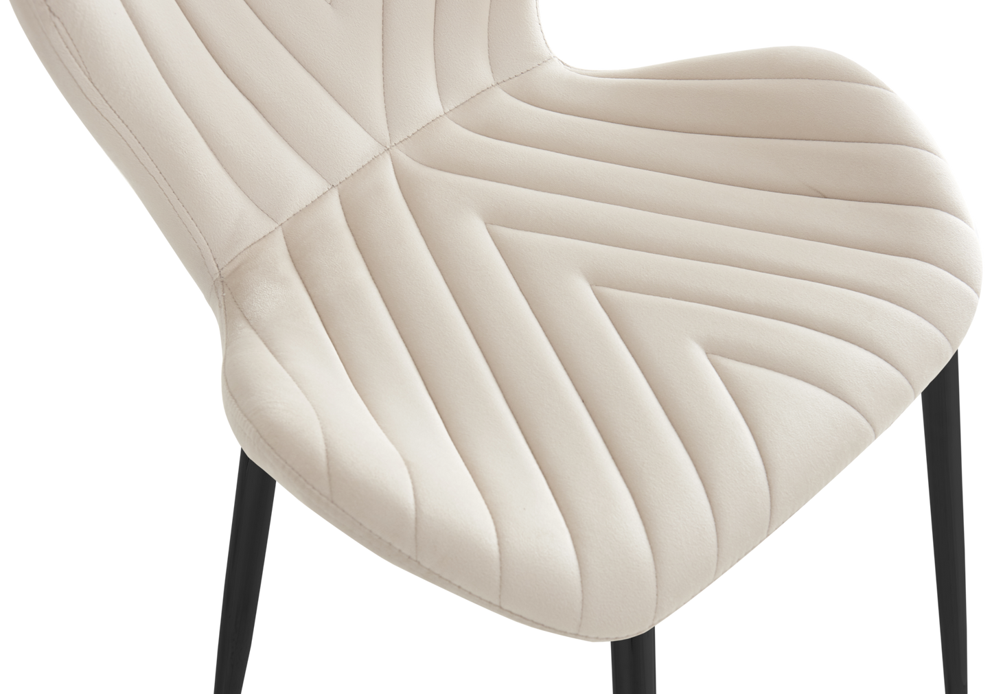 Chaise velours beige pieds noirs – Syra x4