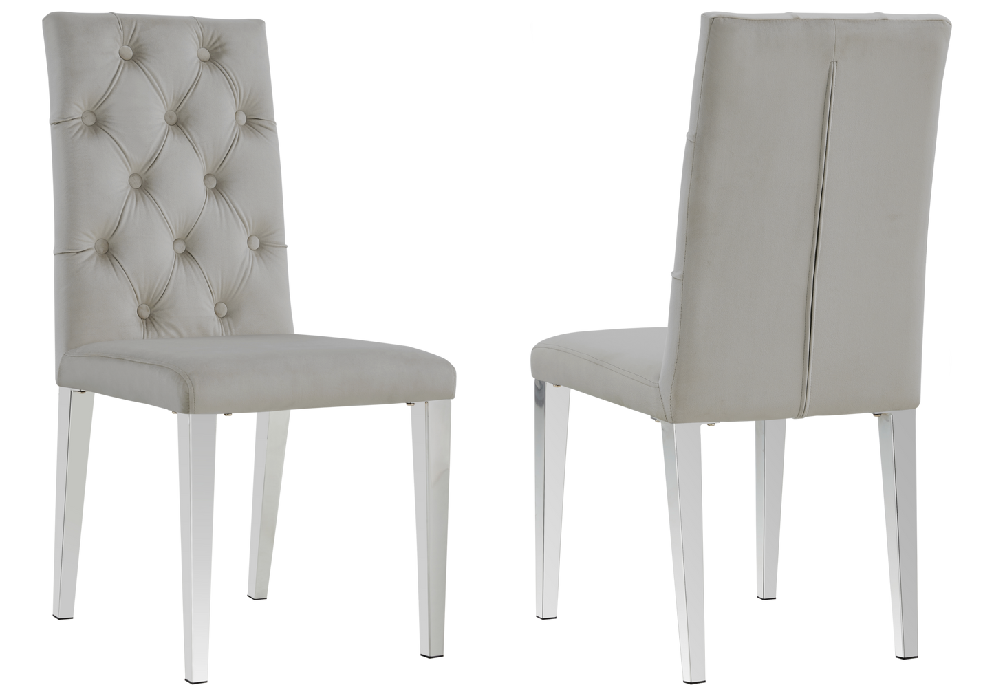 Salle à manger marbre blanc pieds X argent – Cross