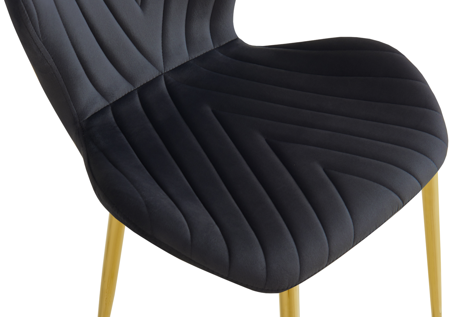 Chaise velours noir pieds dorés – Syra x4
