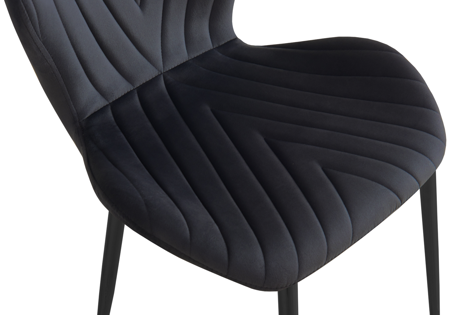 Chaise velours noir pieds noirs – Syra x4