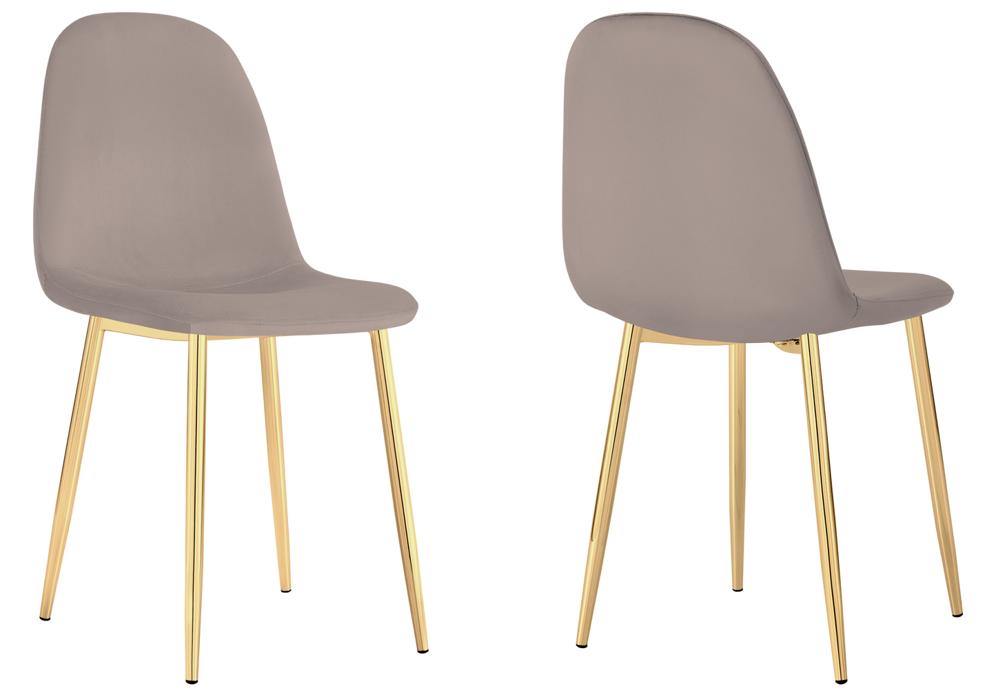 Chaise velours taupe et pieds dorés - Gina x6