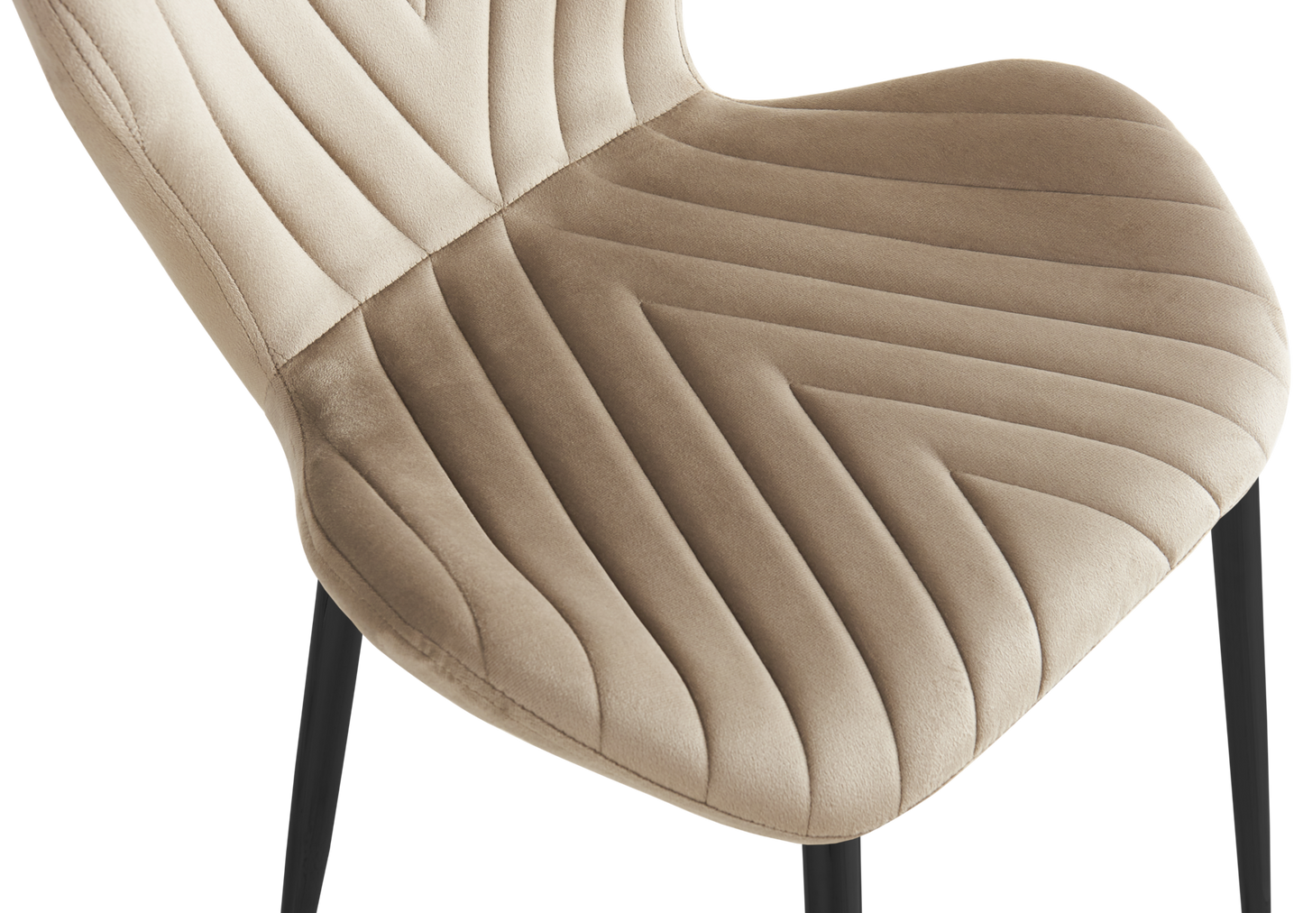 Chaise velours taupe pieds noirs – Syra x4