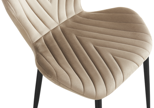 Chaise velours taupe pieds noirs – Syra x4