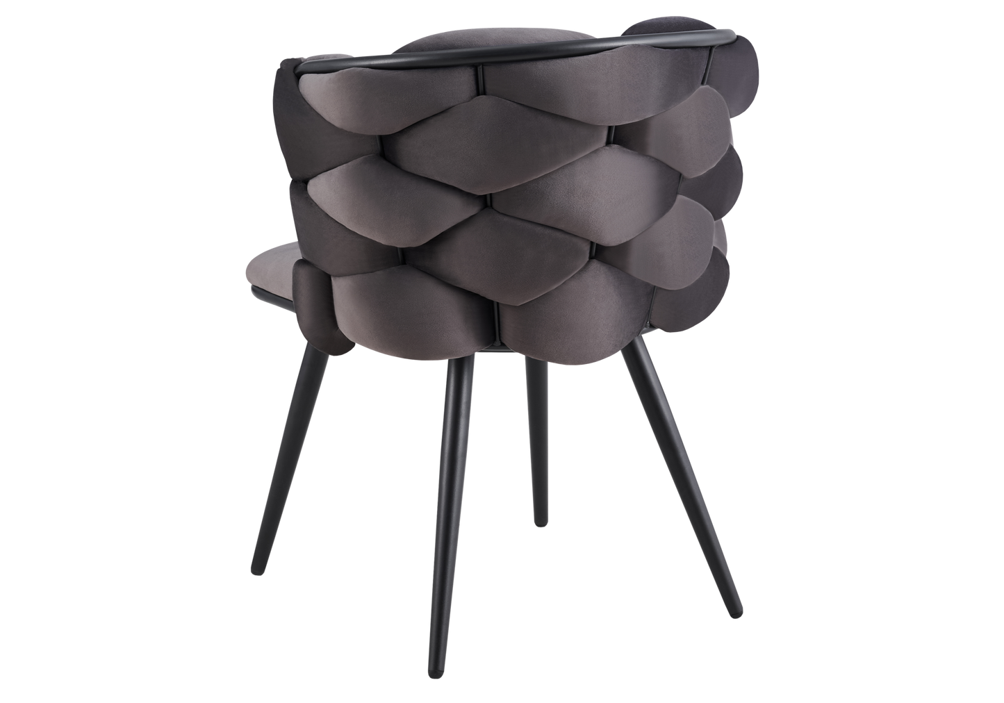 Chaise de table velours anthracite pieds noirs - Cloud x2