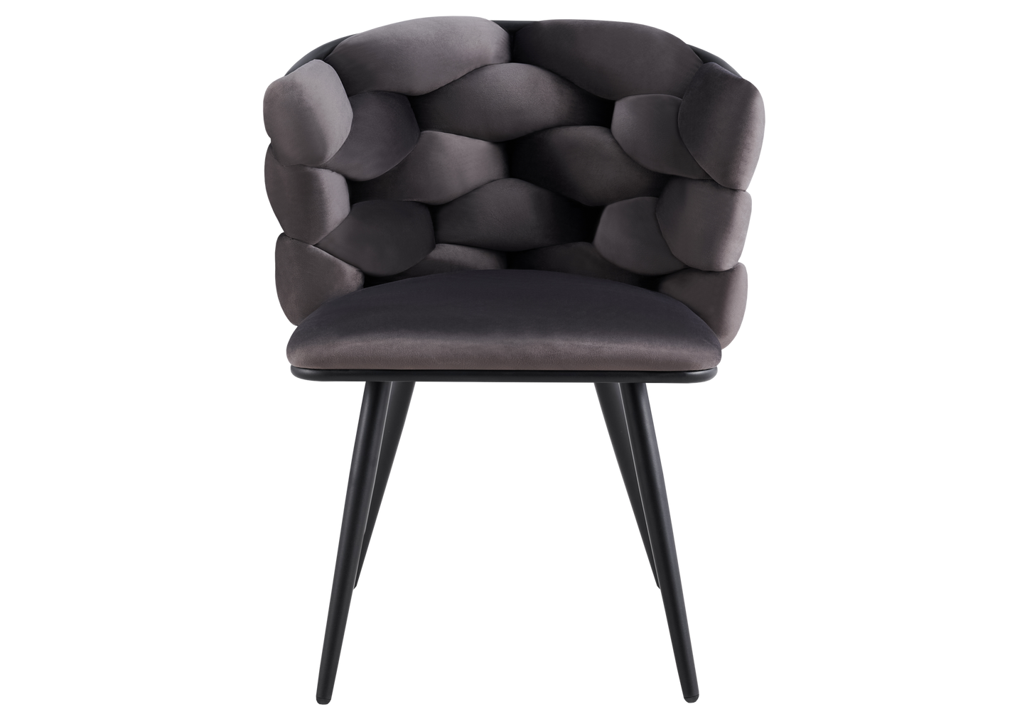 Chaise de table velours anthracite pieds noirs - Cloud x2