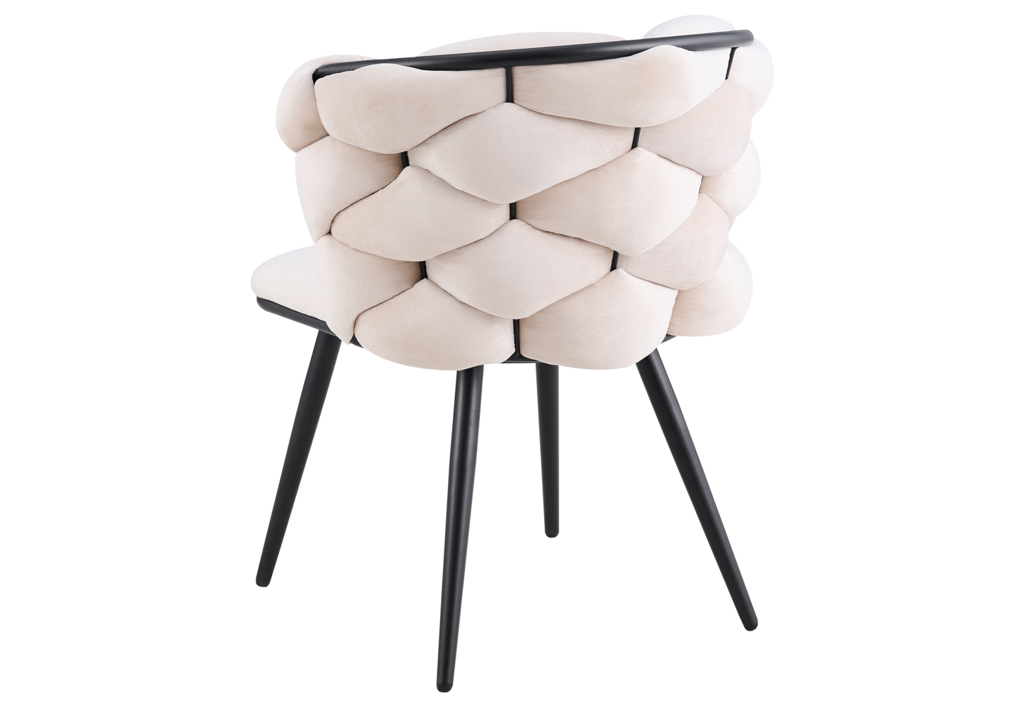 Chaise de table velours beige pieds noirs - Cloud x2