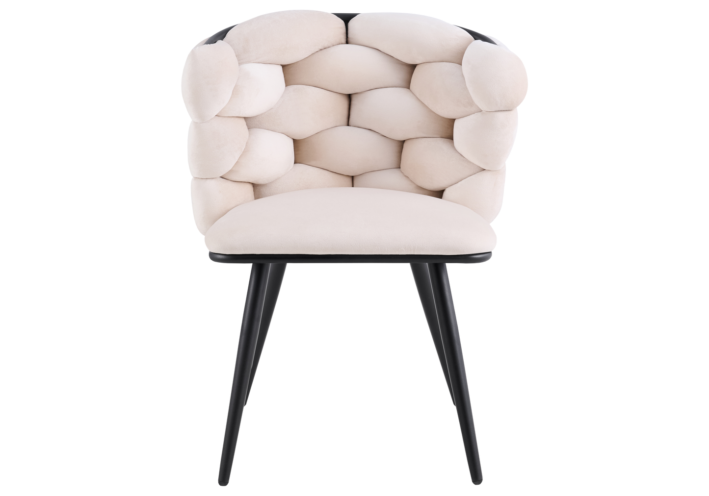 Chaise de table velours beige pieds noirs - Cloud x2