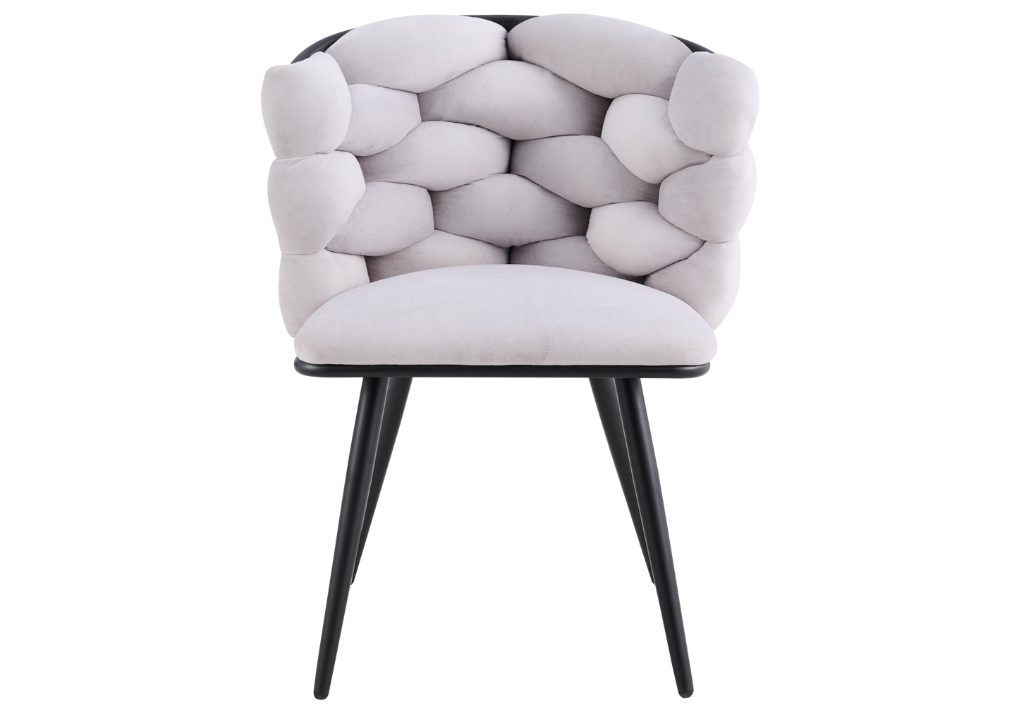 Chaise de table velours gris pieds noirs - Cloud x2