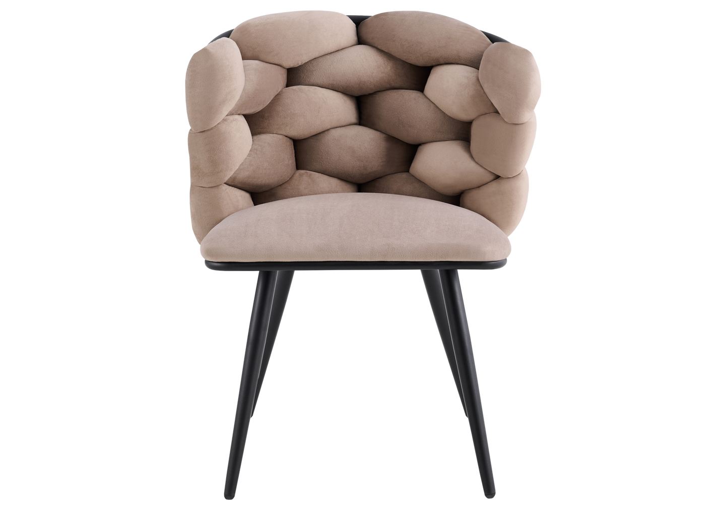 Chaise de table velours taupe pieds noirs - Cloud x2