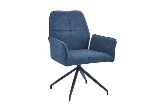 Chaise fauteuil pivotant bleu MATY(lot de 2)