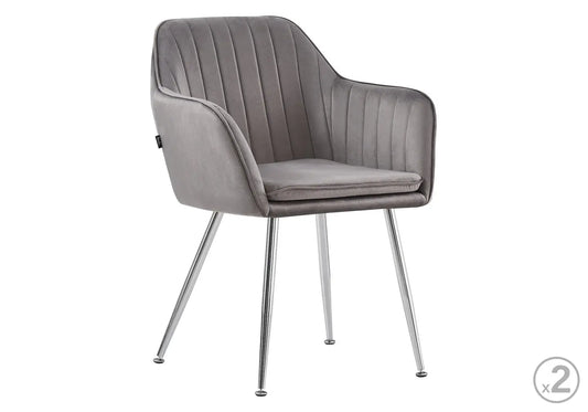 Chaises argent velours anthracite AVAS New Design