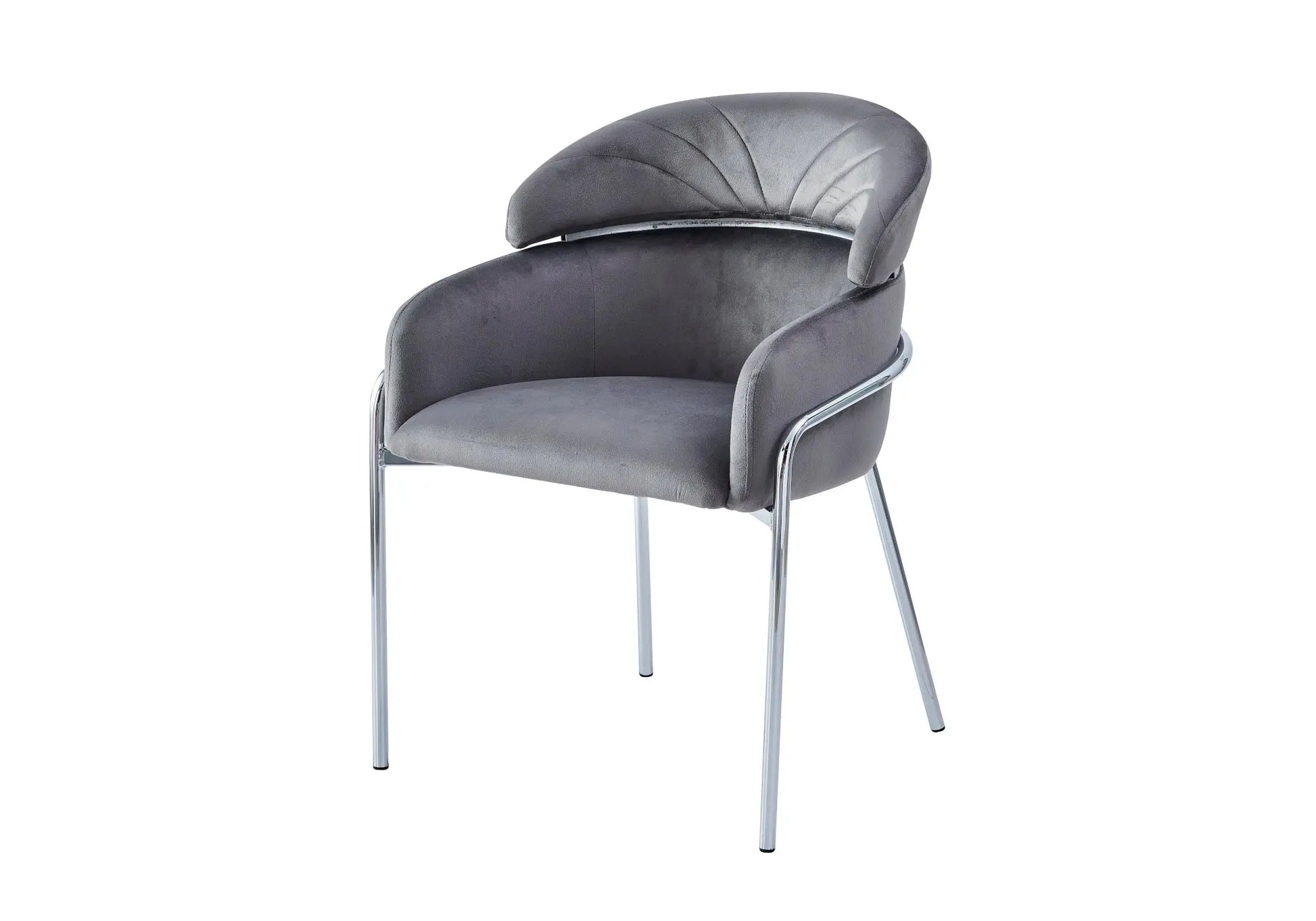 Chaises argent velours gris NOAM pour une élégance intemporelle et un confort raffiné