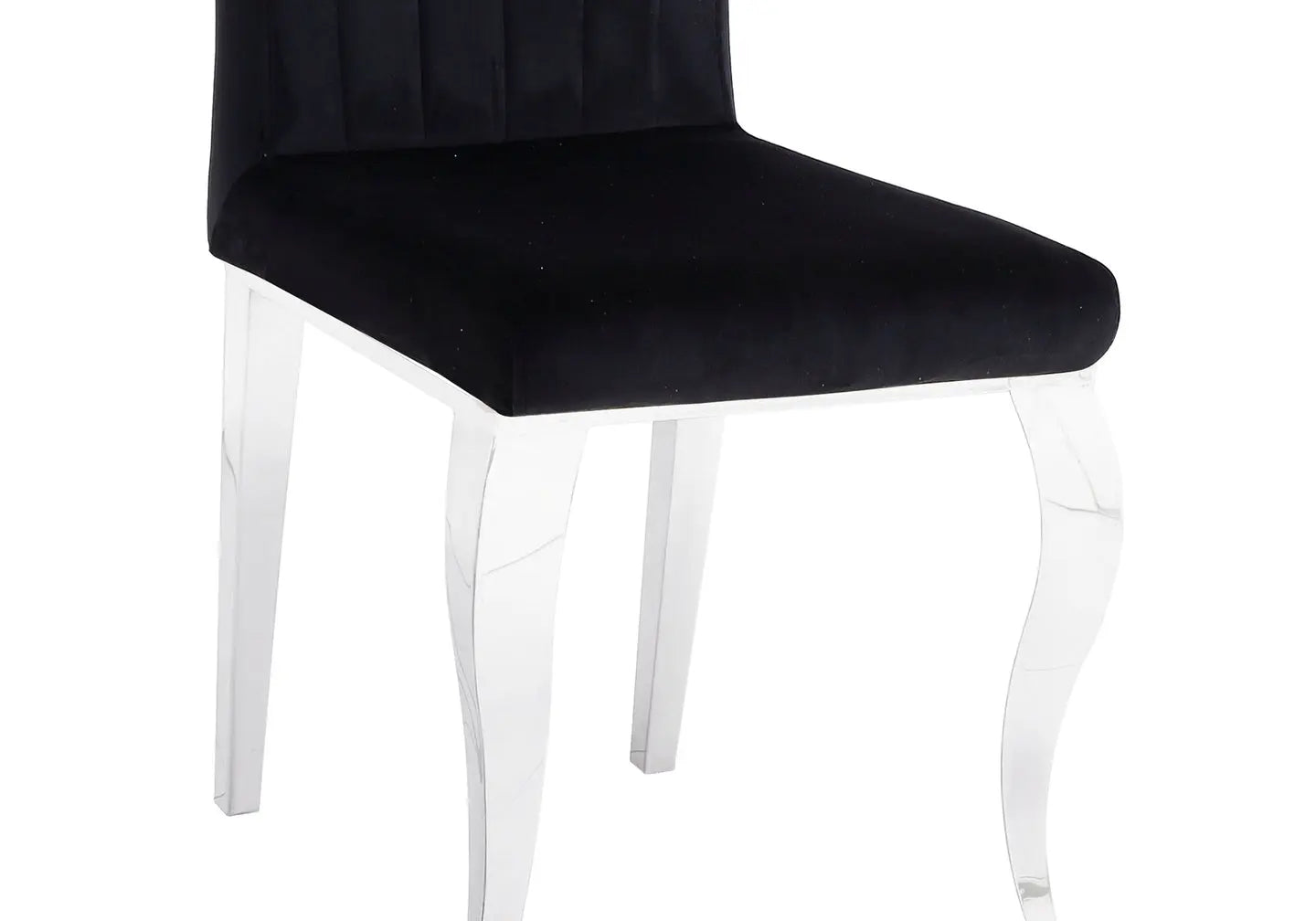 Chaises argenté velours noir ÉNO (Lot de 6) New Design