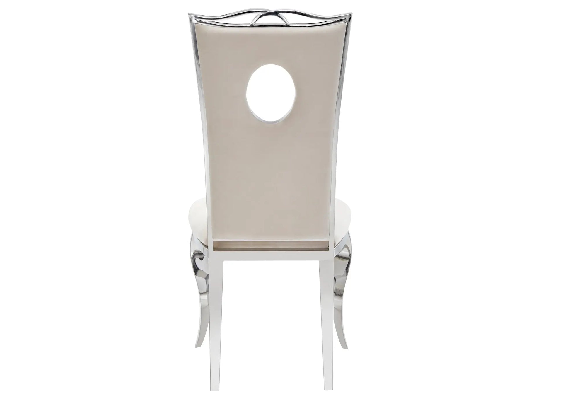 Chaises baroque chromé beige PIA (lot de 4) New Design