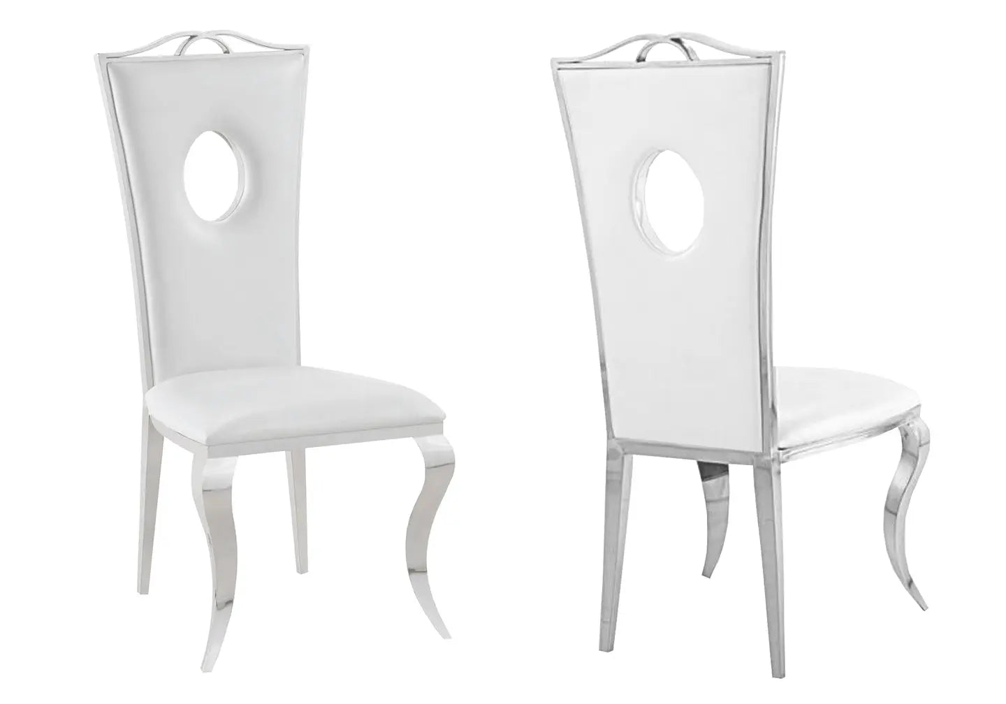 Chaises baroque chromé blanc PIA (lot de 4) New Design