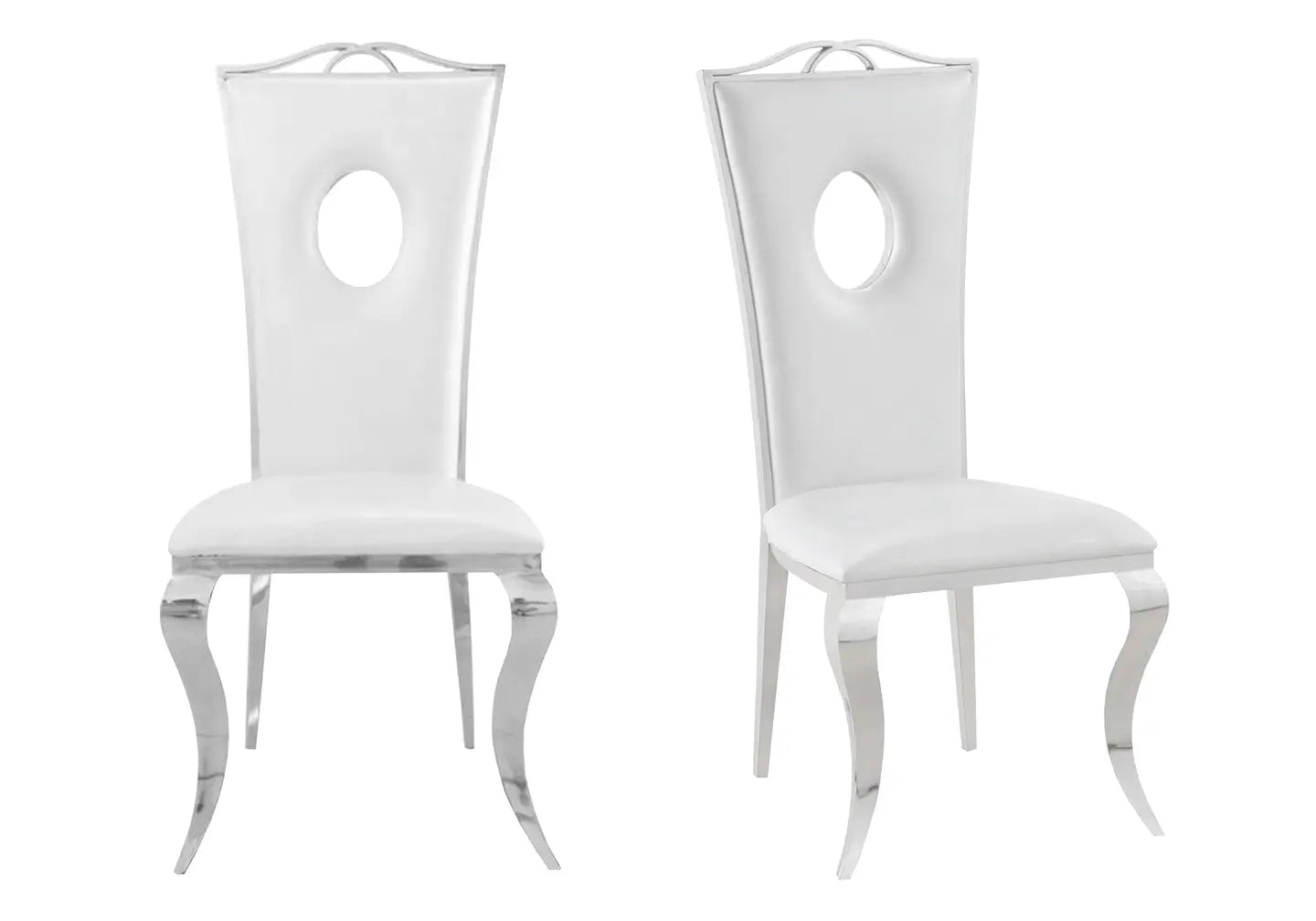 Chaises baroque chromé blanc PIA (lot de 4) New Design